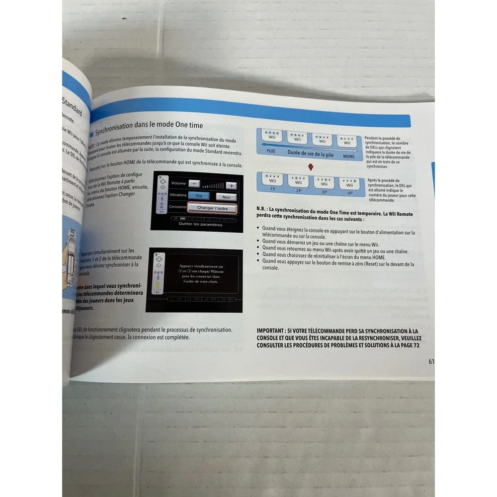 Nintendo Wii Operations Manual System Booklet White Trilingual Guide